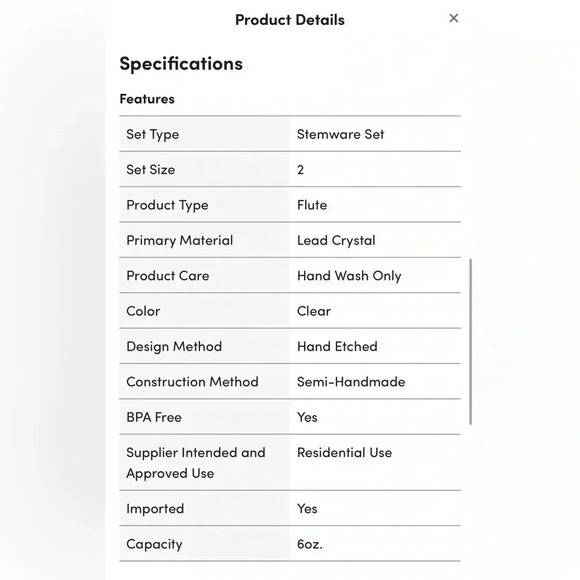 Lenox | Devotion Flute crystal pair, set - Picture 10 of 11